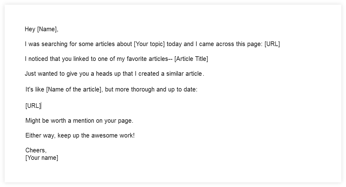 Email template example